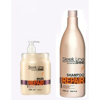 .STAPIZ SLEEK LINE REPAIR MASKA 1L + SZAMPON 1L .